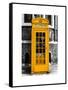 Red Phone Booth in London painted Yellow - City of London - UK - England - United Kingdom - Europe-Philippe Hugonnard-Framed Stretched Canvas