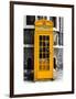 Red Phone Booth in London painted Yellow - City of London - UK - England - United Kingdom - Europe-Philippe Hugonnard-Framed Art Print