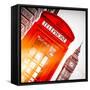 Red Phone Booth in London with the Big Ben - City of London - UK - England - United Kingdom-Philippe Hugonnard-Framed Stretched Canvas