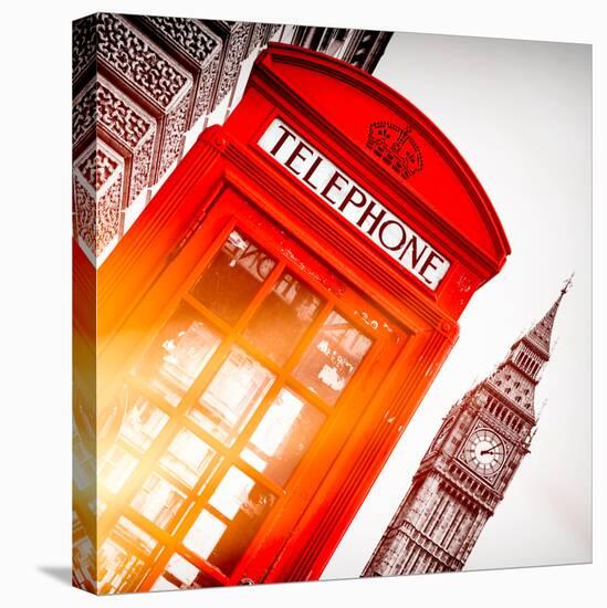 Red Phone Booth in London with the Big Ben - City of London - UK - England - United Kingdom-Philippe Hugonnard-Stretched Canvas