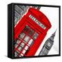 Red Phone Booth in London with the Big Ben - City of London - UK - England - United Kingdom-Philippe Hugonnard-Framed Stretched Canvas