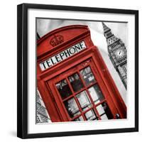 Red Phone Booth in London with the Big Ben - City of London - UK - England - United Kingdom-Philippe Hugonnard-Framed Photographic Print