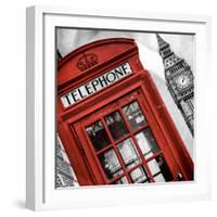 Red Phone Booth in London with the Big Ben - City of London - UK - England - United Kingdom-Philippe Hugonnard-Framed Photographic Print