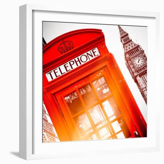 Red Phone Booth in London with the Big Ben - City of London - UK - England - United Kingdom-Philippe Hugonnard-Framed Photographic Print