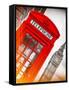 Red Phone Booth in London with the Big Ben - City of London - UK - England - United Kingdom-Philippe Hugonnard-Framed Stretched Canvas