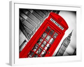 Red Phone Booth in London with the Big Ben - City of London - UK - England - United Kingdom-Philippe Hugonnard-Framed Photographic Print