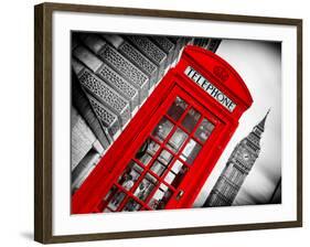 Red Phone Booth in London with the Big Ben - City of London - UK - England - United Kingdom-Philippe Hugonnard-Framed Photographic Print