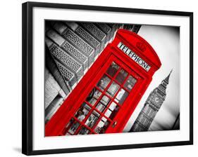 Red Phone Booth in London with the Big Ben - City of London - UK - England - United Kingdom-Philippe Hugonnard-Framed Photographic Print