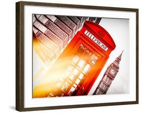 Red Phone Booth in London with the Big Ben - City of London - UK - England - United Kingdom-Philippe Hugonnard-Framed Photographic Print