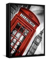 Red Phone Booth in London with the Big Ben - City of London - UK - England - United Kingdom-Philippe Hugonnard-Framed Stretched Canvas