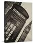 Red Phone Booth in London with the Big Ben - City of London - UK - England - United Kingdom-Philippe Hugonnard-Stretched Canvas