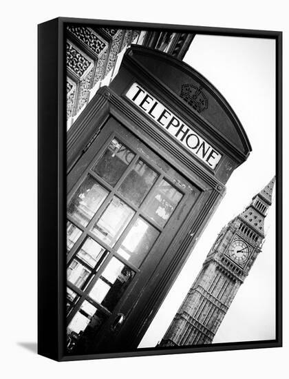 Red Phone Booth in London with the Big Ben - City of London - UK - England - United Kingdom-Philippe Hugonnard-Framed Stretched Canvas