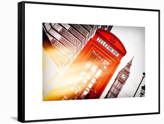 Red Phone Booth in London with the Big Ben - City of London - UK - England - United Kingdom-Philippe Hugonnard-Framed Stretched Canvas