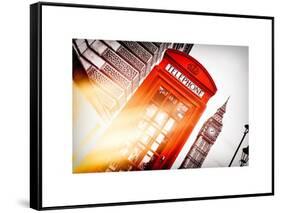 Red Phone Booth in London with the Big Ben - City of London - UK - England - United Kingdom-Philippe Hugonnard-Framed Stretched Canvas