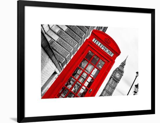 Red Phone Booth in London with the Big Ben - City of London - UK - England - United Kingdom-Philippe Hugonnard-Framed Art Print