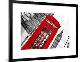 Red Phone Booth in London with the Big Ben - City of London - UK - England - United Kingdom-Philippe Hugonnard-Framed Art Print