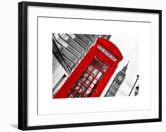 Red Phone Booth in London with the Big Ben - City of London - UK - England - United Kingdom-Philippe Hugonnard-Framed Art Print