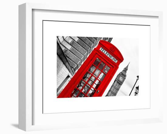 Red Phone Booth in London with the Big Ben - City of London - UK - England - United Kingdom-Philippe Hugonnard-Framed Art Print