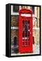 Red Phone Booth - In the Style of Oil Painting-Philippe Hugonnard-Framed Stretched Canvas