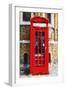 Red Phone Booth - In the Style of Oil Painting-Philippe Hugonnard-Framed Giclee Print