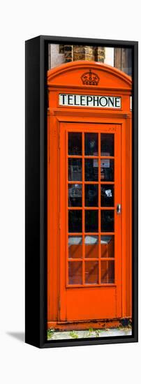 Red Phone Booth painted Orange in London - City of London - UK - England - Photography Door Poster-Philippe Hugonnard-Framed Stretched Canvas