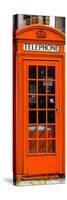 Red Phone Booth painted Orange in London - City of London - UK - England - Photography Door Poster-Philippe Hugonnard-Stretched Canvas