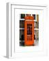 Red Phone Booth painted Orange in London - City of London - UK - England - United Kingdom - Europe-Philippe Hugonnard-Framed Art Print