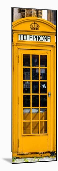 Red Phone Booth painted Yellow in London - City of London - UK - England - Photography Door Poster-Philippe Hugonnard-Mounted Photographic Print