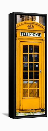 Red Phone Booth painted Yellow in London - City of London - UK - England - Photography Door Poster-Philippe Hugonnard-Framed Stretched Canvas