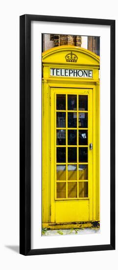 Red Phone Booth painted Yellow in London - City of London - UK - England - Photography Door Poster-Philippe Hugonnard-Framed Premium Photographic Print