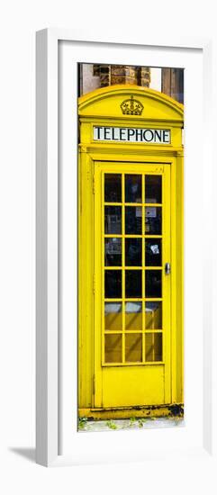 Red Phone Booth painted Yellow in London - City of London - UK - England - Photography Door Poster-Philippe Hugonnard-Framed Photographic Print