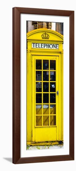 Red Phone Booth painted Yellow in London - City of London - UK - England - Photography Door Poster-Philippe Hugonnard-Framed Photographic Print