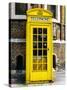 Red Phone Booth painted Yellow in London - City of London - UK - England - United Kingdom - Europe-Philippe Hugonnard-Stretched Canvas