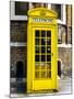 Red Phone Booth painted Yellow in London - City of London - UK - England - United Kingdom - Europe-Philippe Hugonnard-Mounted Photographic Print