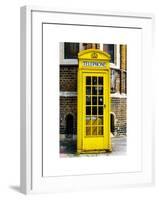 Red Phone Booth painted Yellow in London - City of London - UK - England - United Kingdom - Europe-Philippe Hugonnard-Framed Art Print