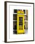 Red Phone Booth painted Yellow in London - City of London - UK - England - United Kingdom - Europe-Philippe Hugonnard-Framed Art Print