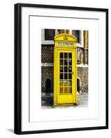 Red Phone Booth painted Yellow in London - City of London - UK - England - United Kingdom - Europe-Philippe Hugonnard-Framed Art Print