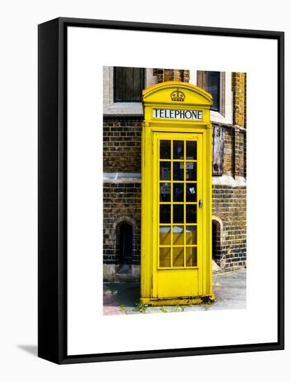 Red Phone Booth painted Yellow in London - City of London - UK - England - United Kingdom - Europe-Philippe Hugonnard-Framed Stretched Canvas