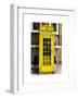 Red Phone Booth painted Yellow in London - City of London - UK - England - United Kingdom - Europe-Philippe Hugonnard-Framed Art Print