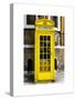 Red Phone Booth painted Yellow in London - City of London - UK - England - United Kingdom - Europe-Philippe Hugonnard-Stretched Canvas