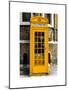 Red Phone Booth painted Yellow in London - City of London - UK - England - United Kingdom - Europe-Philippe Hugonnard-Mounted Art Print