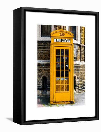 Red Phone Booth painted Yellow in London - City of London - UK - England - United Kingdom - Europe-Philippe Hugonnard-Framed Stretched Canvas