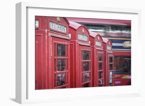 Red phone boxes, London, England, UK-Jon Arnold-Framed Photographic Print