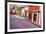 Red Pink Colorful Houses Narrow Street, Guanajuato, Mexico-William Perry-Framed Premium Photographic Print