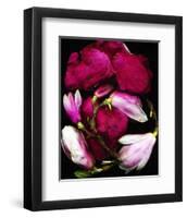 Red pink Magnolia Heart Spring-null-Framed Art Print