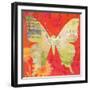 Red Pop Butterfly-Walter Robertson-Framed Art Print