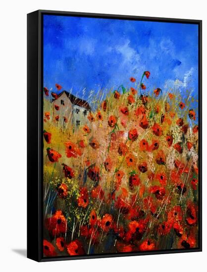 Red Poppies 562111-Pol Ledent-Framed Stretched Canvas