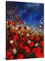 Red Poppies Against A Stormy Sky-Pol Ledent-Stretched Canvas