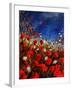 Red Poppies Against A Stormy Sky-Pol Ledent-Framed Art Print