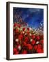 Red Poppies Against A Stormy Sky-Pol Ledent-Framed Art Print